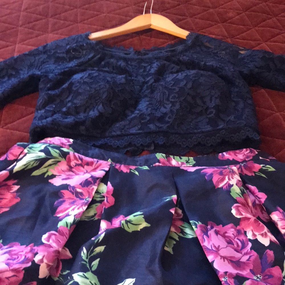 Two piece blouse & skirt worn once at semi formal